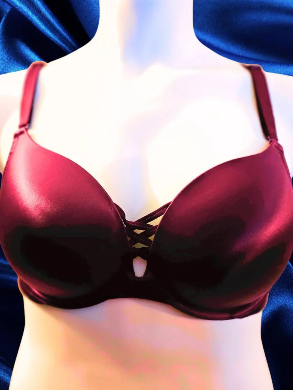 Torrid Curve 40C Wine 360 Back Smoothing Push Up Plunge Bra